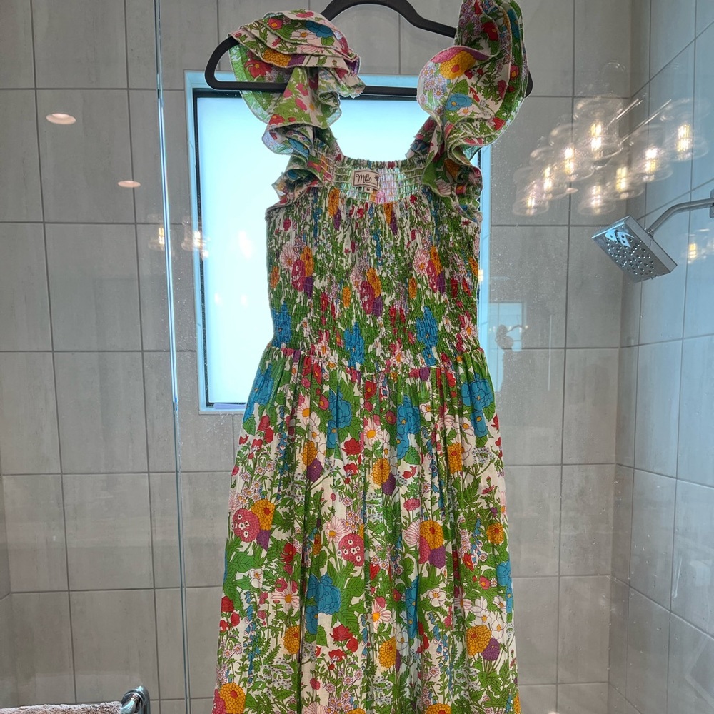 Mille Olympia Smocked Midi Dress